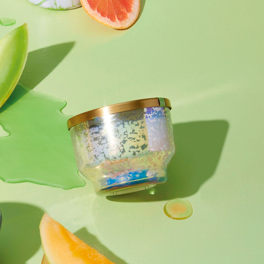 Honeydew Crush Mercury Iridescent Inverted Jar, 10 oz Capri Blue - Bloom and Petal