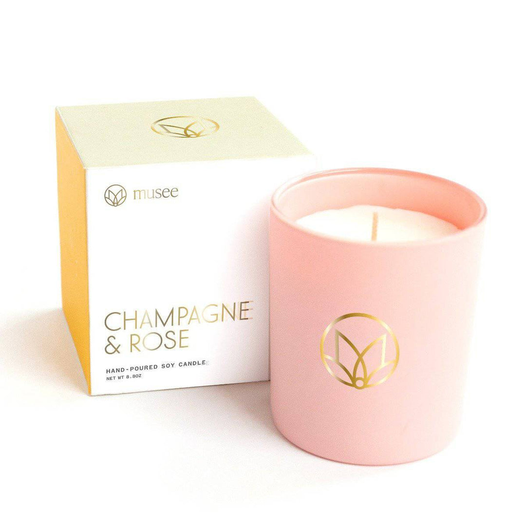 Musee Champagne and Rose Candle