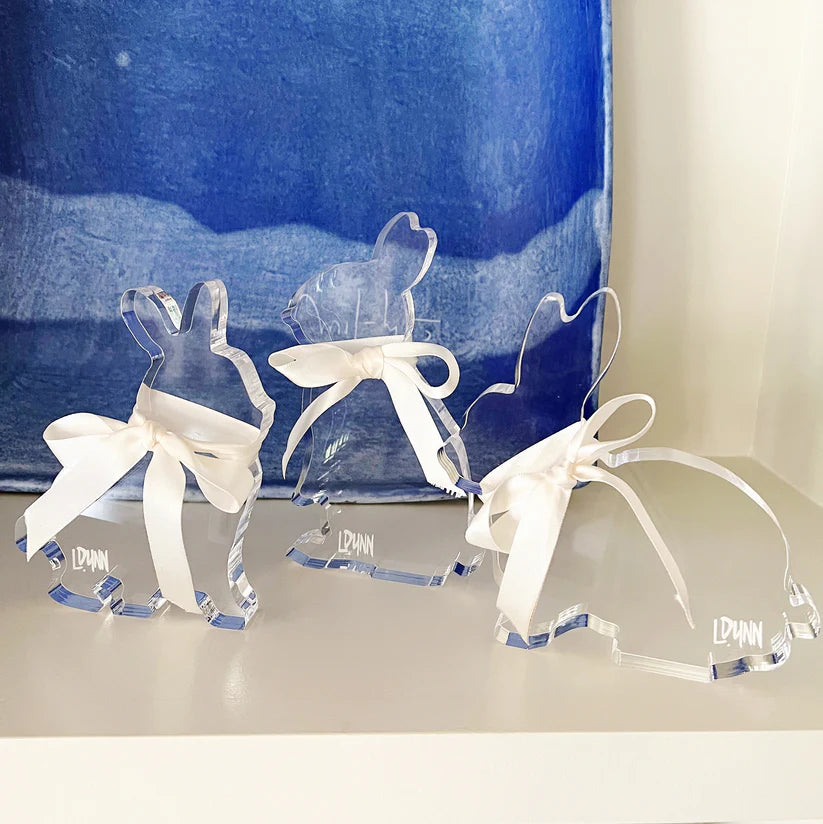 Clear Acrylic Bunnies- Sold Individually - Bloom and Petal