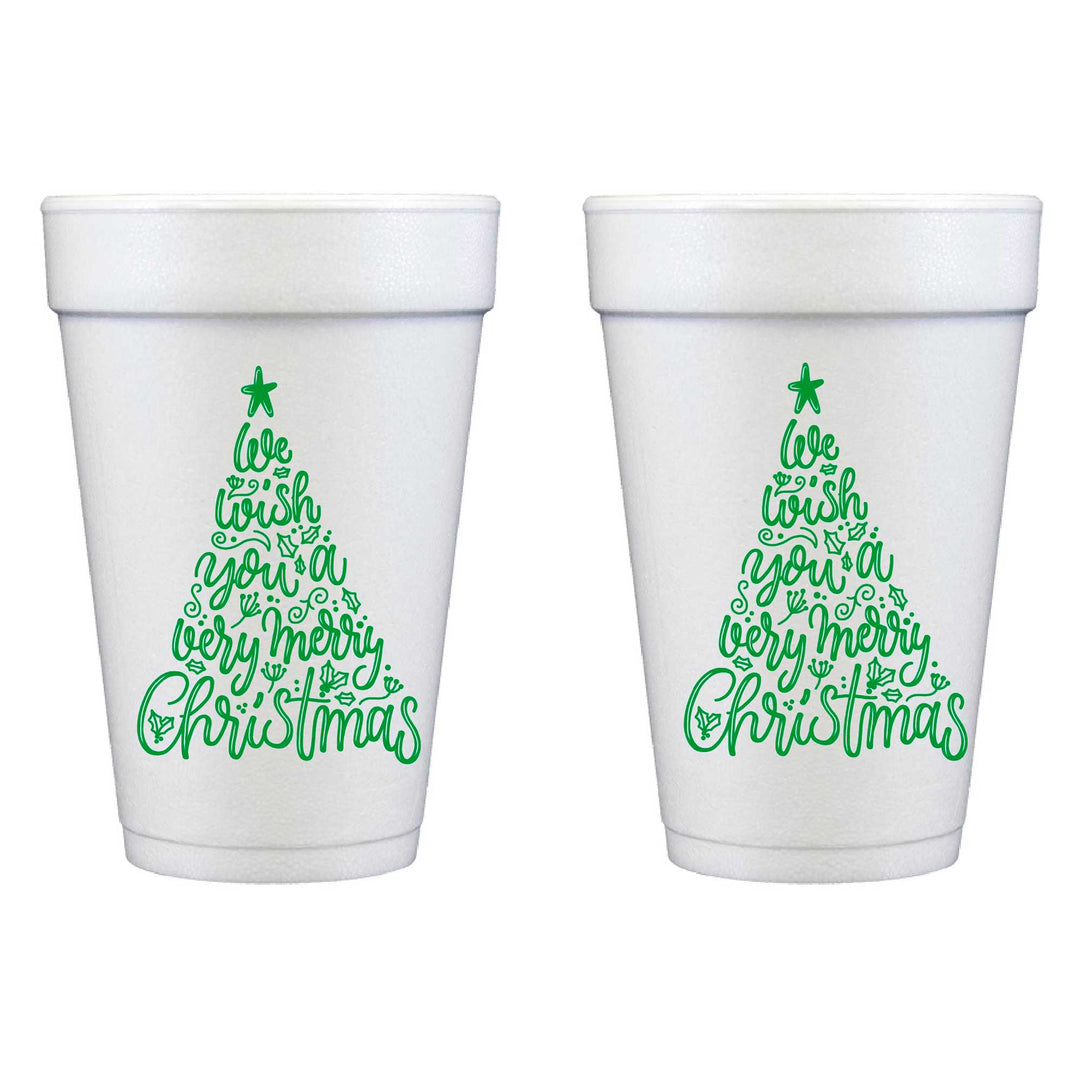 We Wish You Merry Christmas Foam Cups