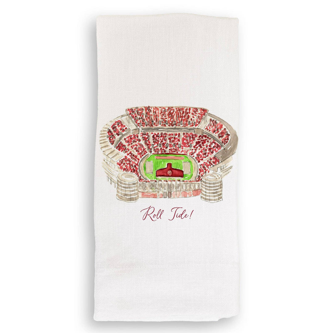 Alabama Football Stadium White Tea Towel - Bloom and Petal