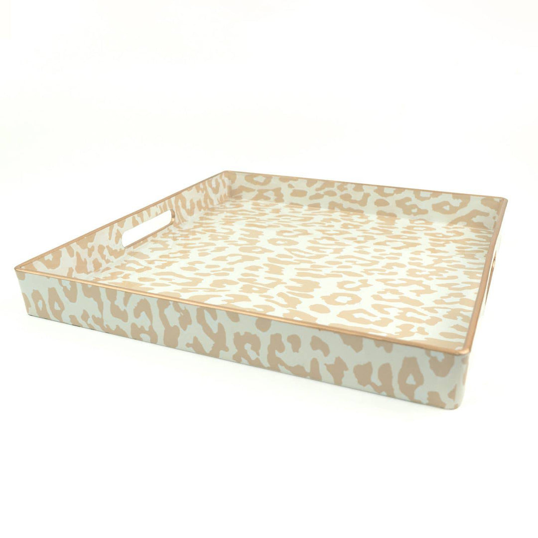 Natural Leopard Square Tray