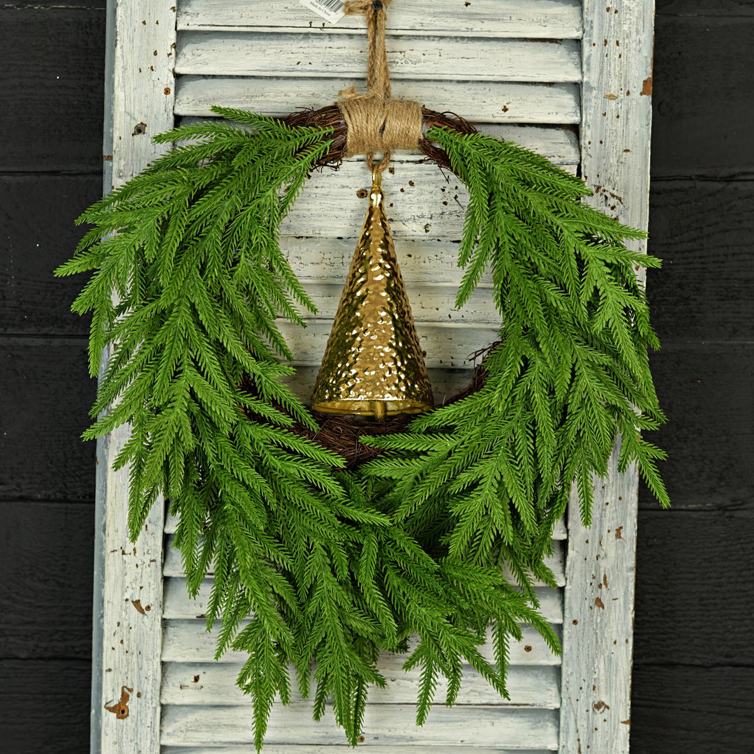 Shiny Gold punched Cone Bell Ornament