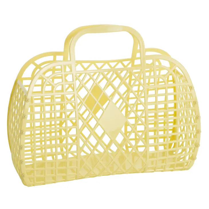 Yellow Retro Basket- Large - Bloom and Petal