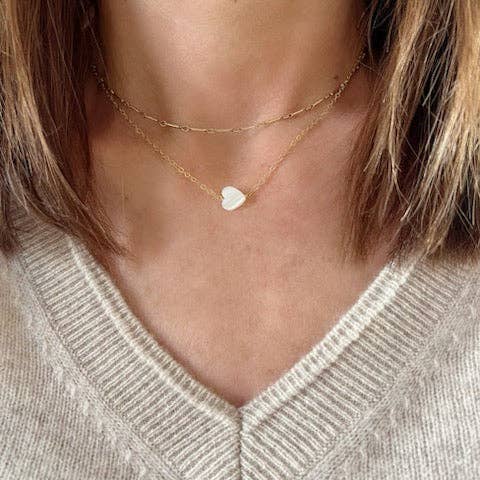 Sweetheart Pearl Necklace: White - Bloom and Petal