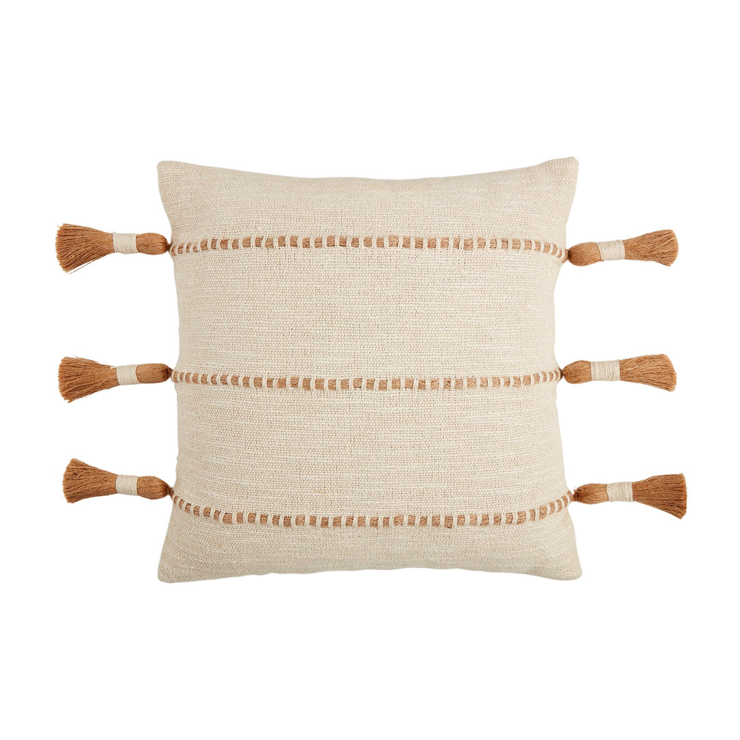 Square Jute Striped Pillow