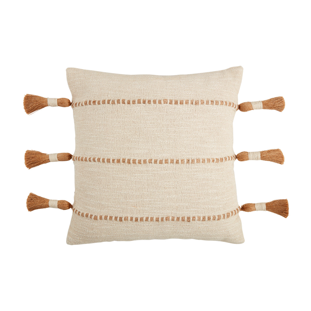 Square Jute Striped Pillow - Bloom and Petal