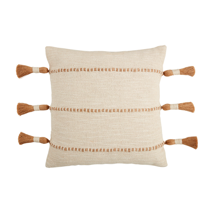 Square Jute Striped Pillow - Bloom and Petal