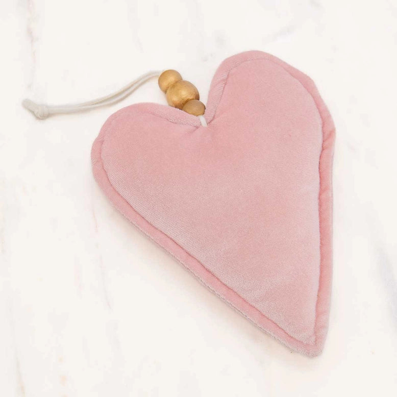 Heart Plush Ornament Pink 5x6 - Bloom and Petal