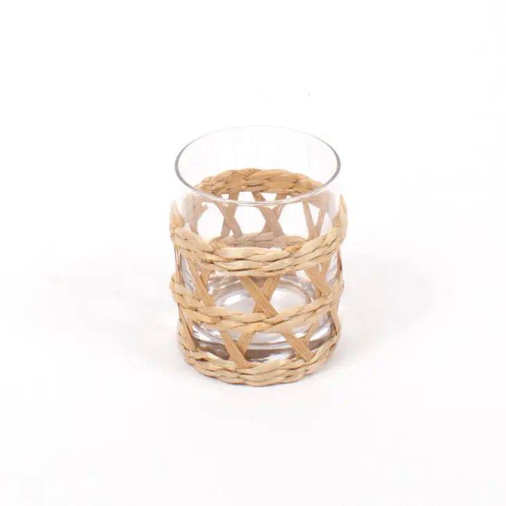 Rattan Old Fashioned Glasses- Sold Individually