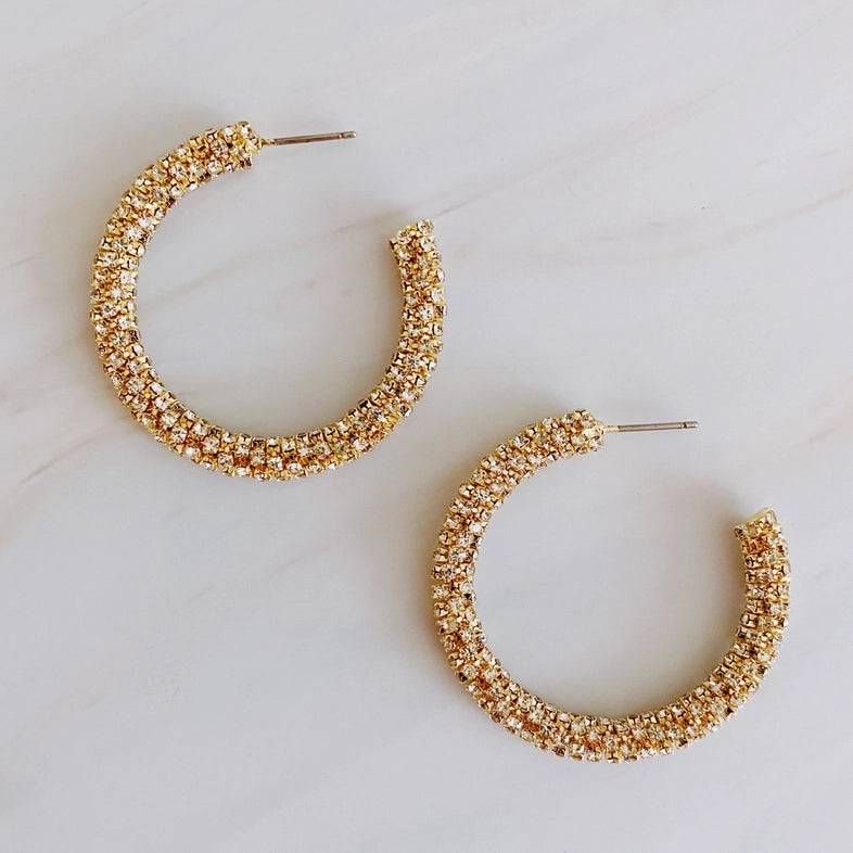 Wrapped in Shine Hoop Earrings- Gold