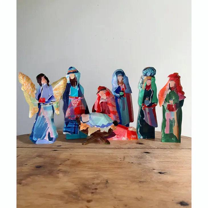 Small Acrylic Nativity Set by Lauren Dunn