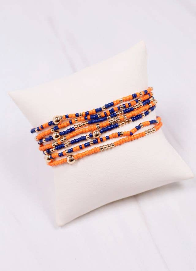 Karnes Bracelet Set Orange and Navy