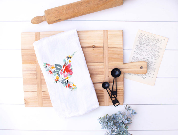 Hummingbird Flour Sack Tea Towel