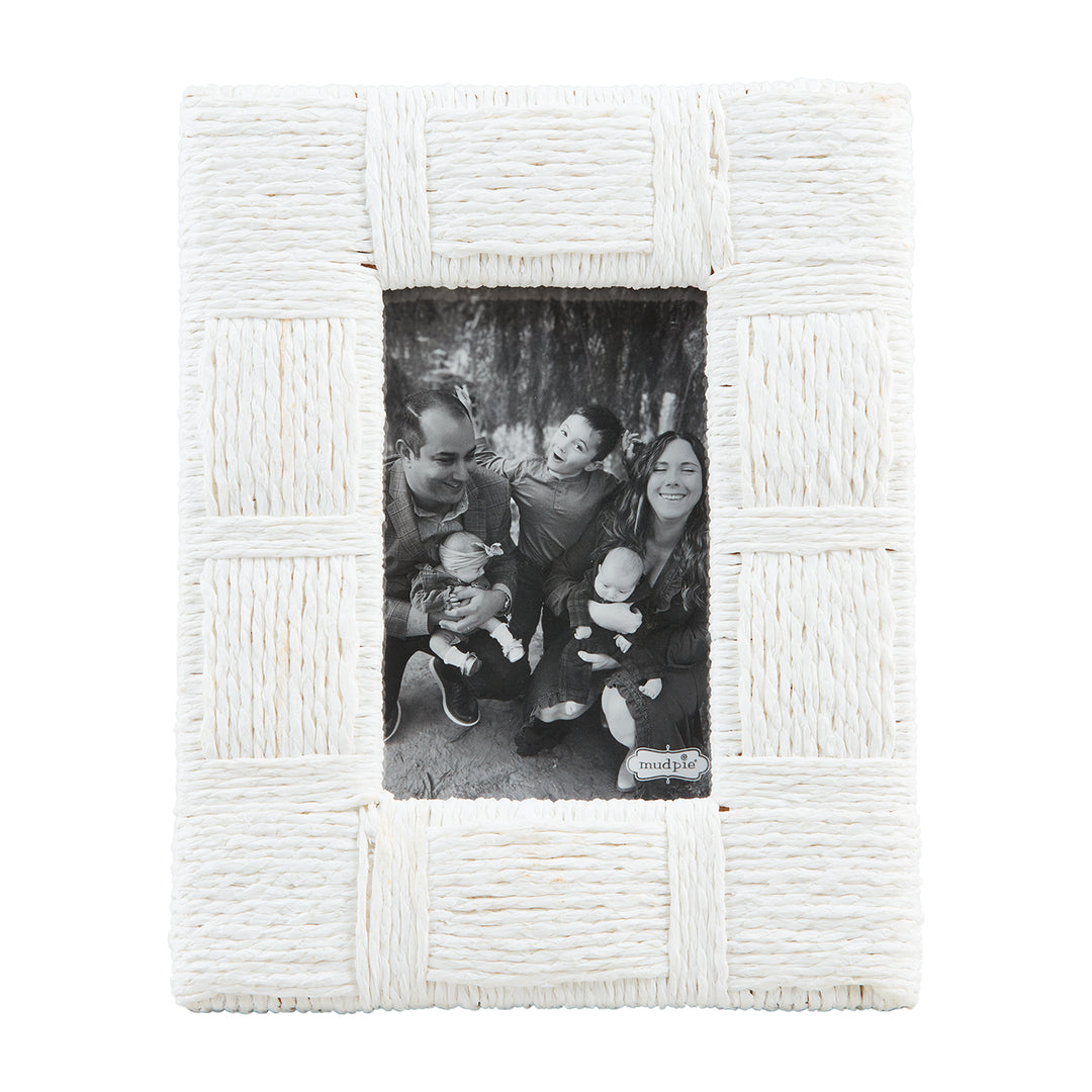 Small White Woven Rope Frame - Bloom and Petal