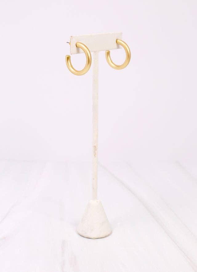 Isaacs Hoop Earring Matte Gold