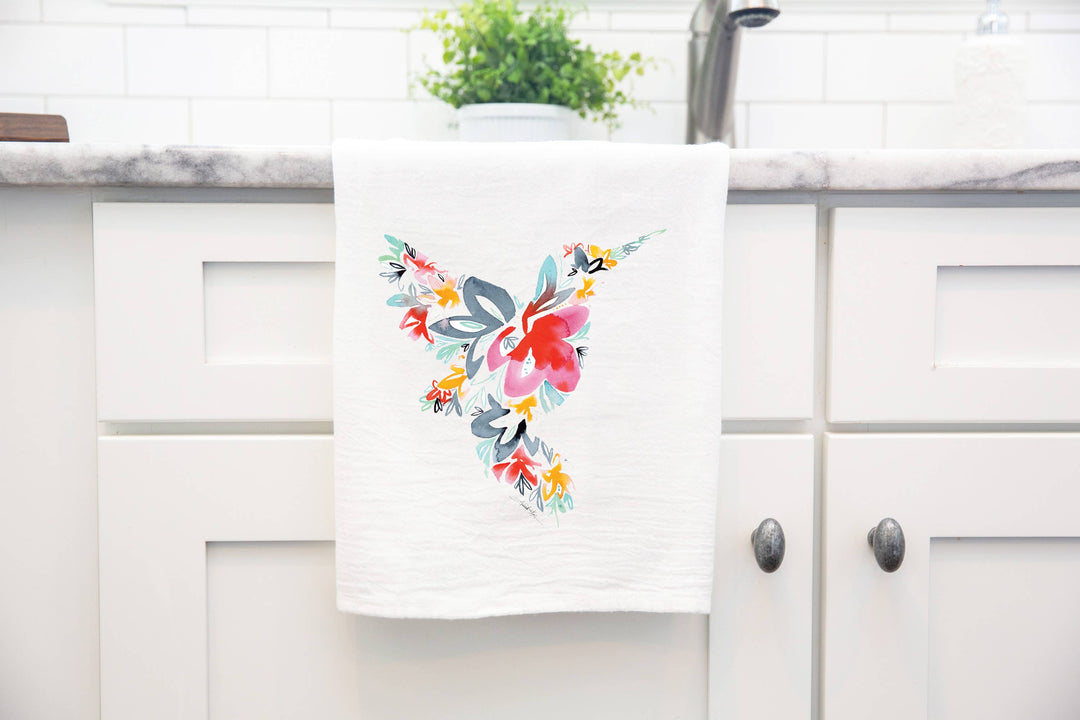 Hummingbird Flour Sack Tea Towel