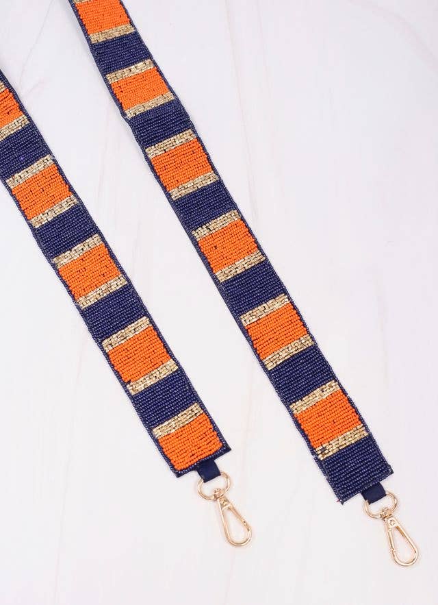 Stadium Striped Strap Navy and Orange