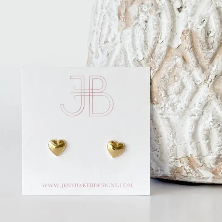 Goldie Heart Studs - Bloom and Petal