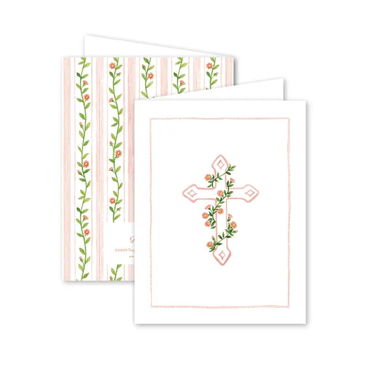 Peach Cross Greeting Card - Bloom and Petal