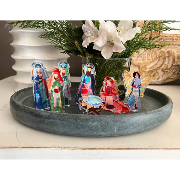 Small Acrylic Nativity Set by Lauren Dunn