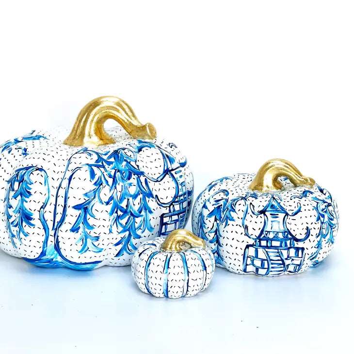 Chinoiserie Ceramic Pumpkins- Sold Individually