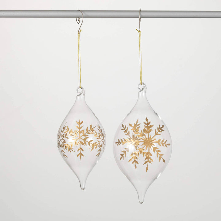 GOLD SNOWFLAKE ONION ORNAMENTS