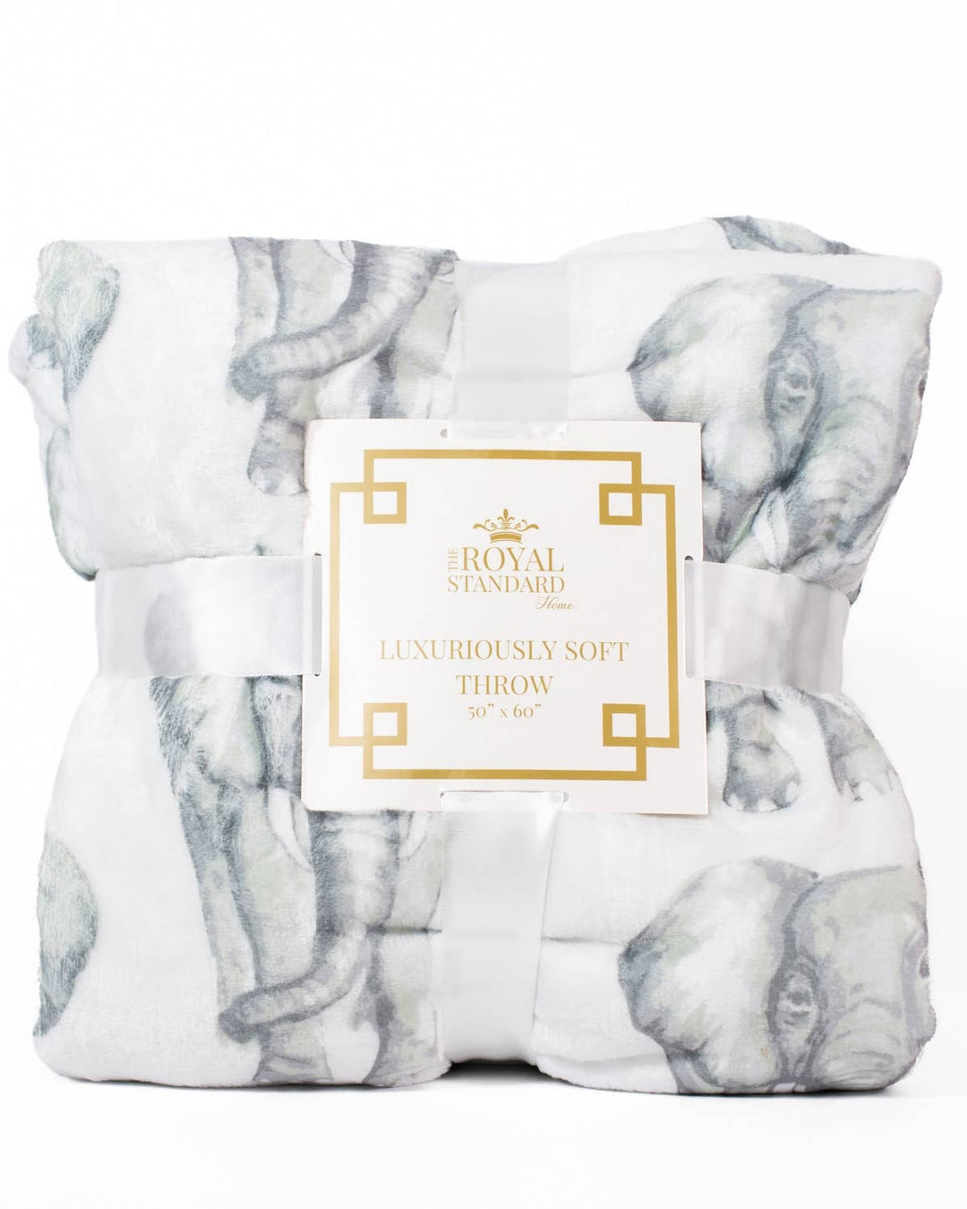 Elephant Stomp Throw Grey/White   50x60