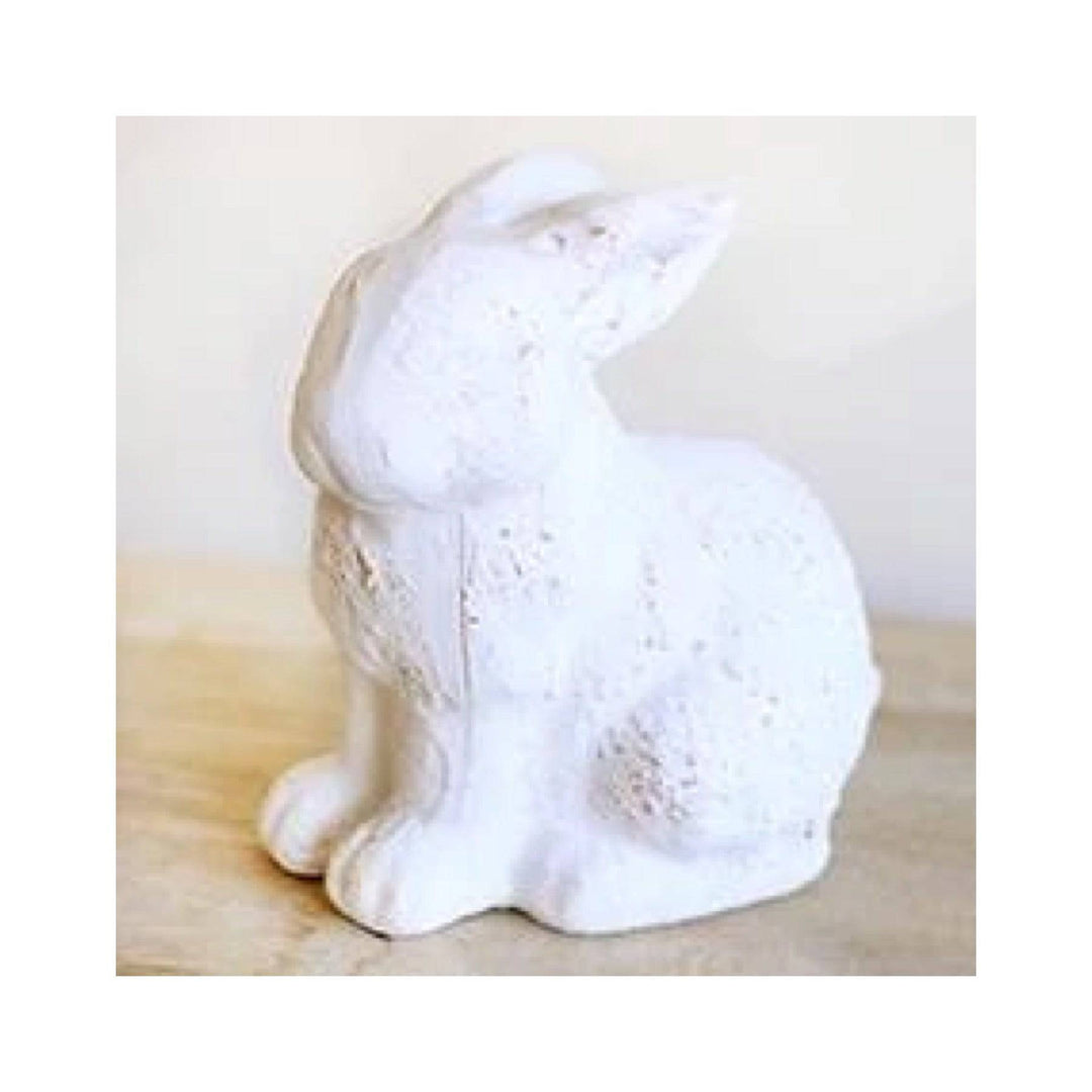 Sitting Bunny Stone Antique White