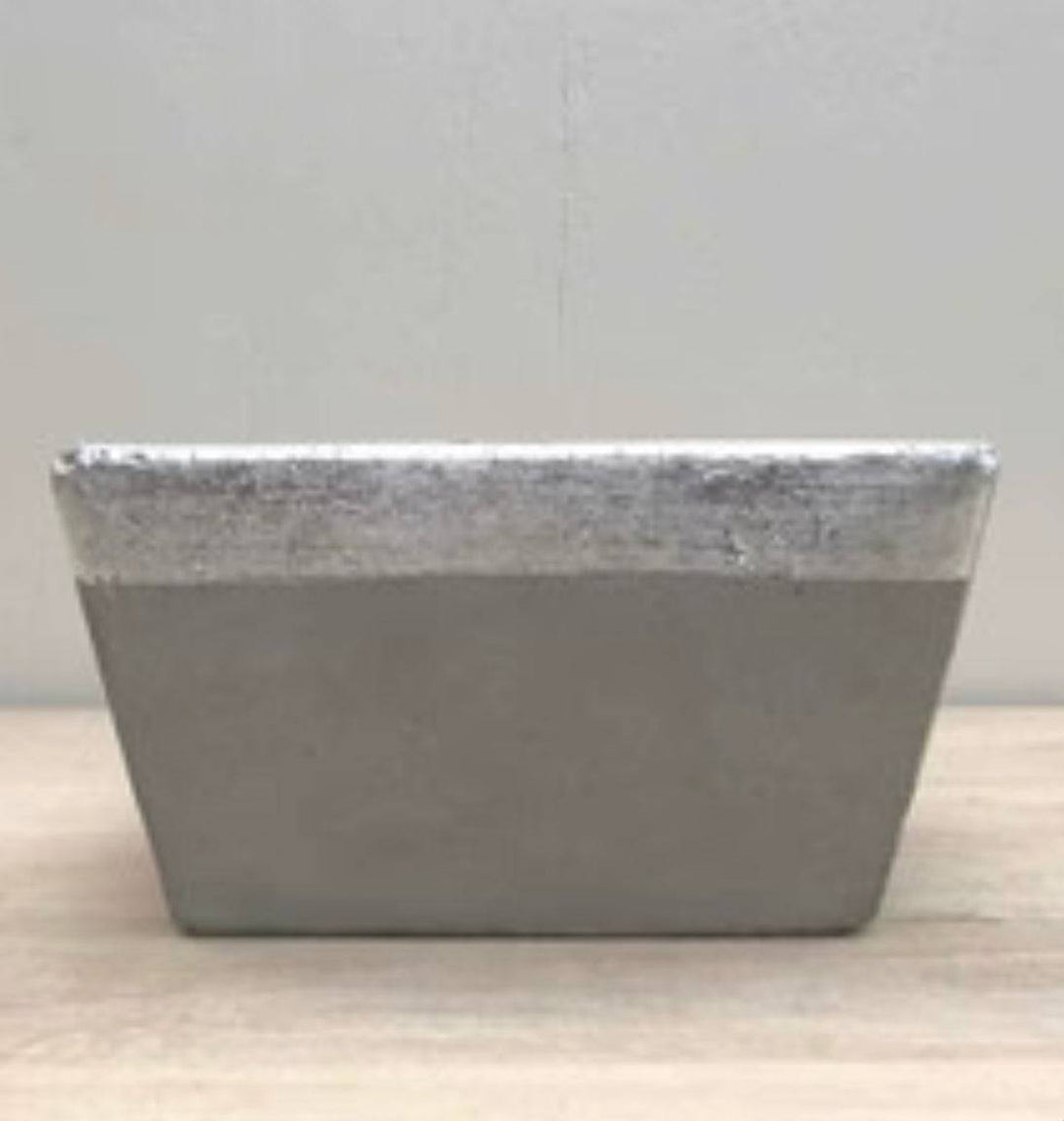 Stockholm Concrete Silver Rimmed Vessel