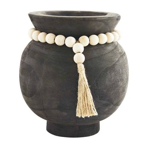 Black Paulownia Beaded Pot