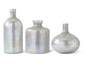 Antique Light Green Matte Glass Bottle Vases