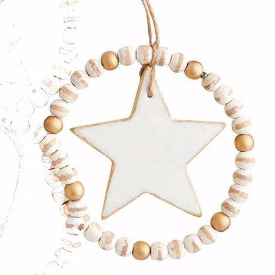 Star Beaded Marble Ornament