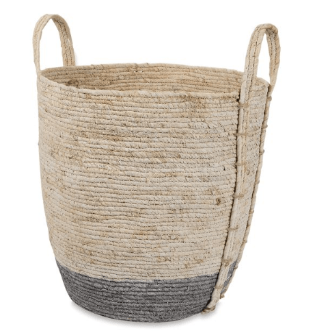 Large Two-Toned Corn Husk Basket