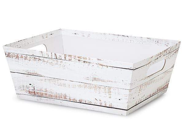 Box: Large White Distressed Market Tray