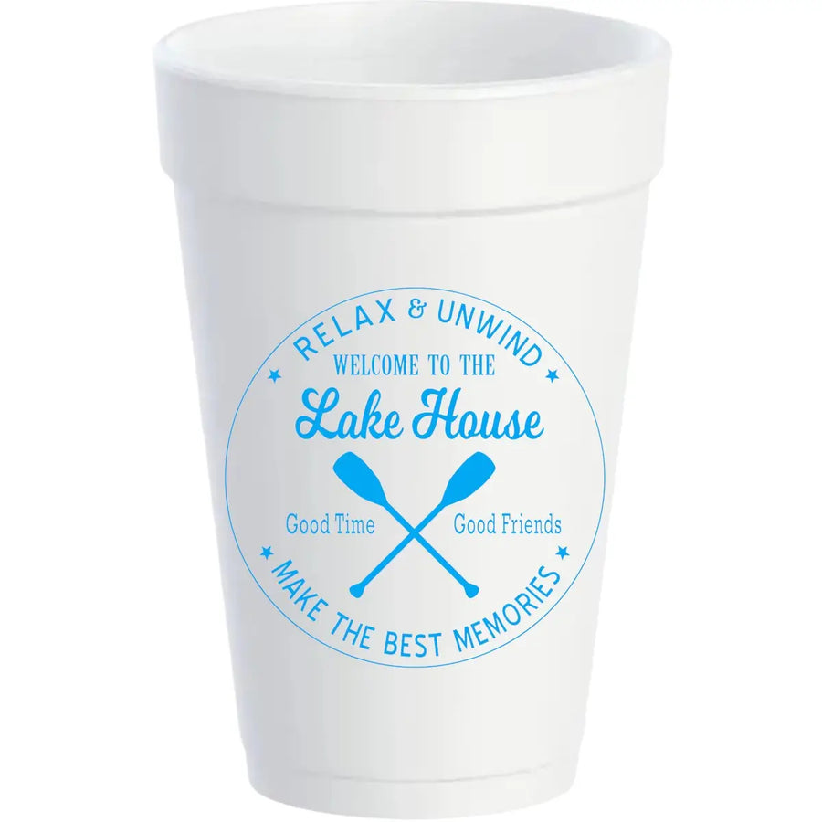 Welcome to the Lake House Styrofoam Cups - Bloom and Petal