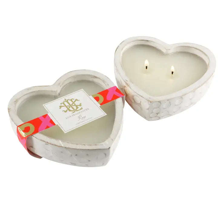 Lux White Heart Bowl Rose - Bloom and Petal