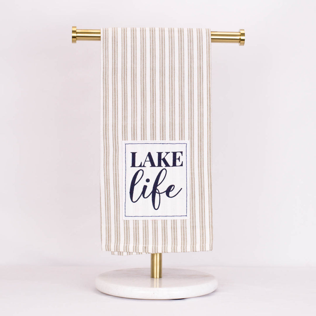 Lake Life Ticking Stripe Hand Towel - Bloom and Petal