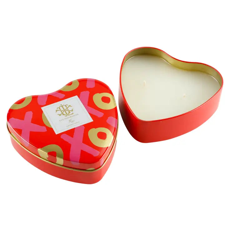 Lux Rose Heart Tin Candle - Bloom and Petal