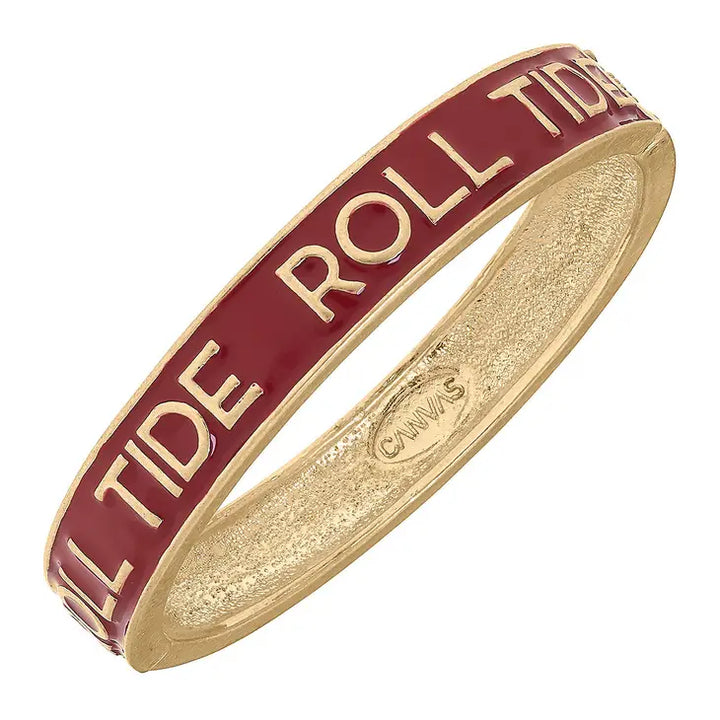 Roll Tide Enamel Hinged Bracelet- 2 Styles - Bloom and Petal