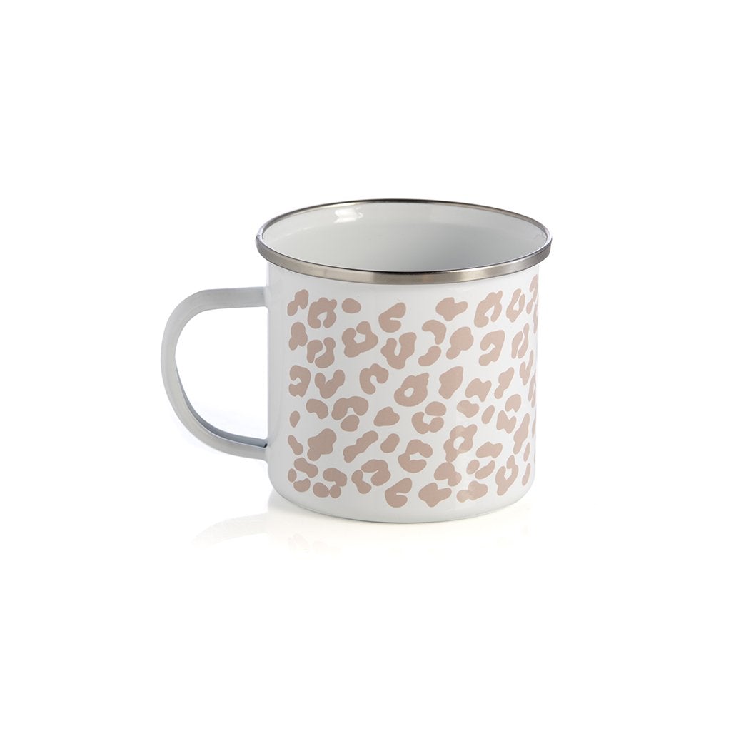 Leopard Print Enamel Mug