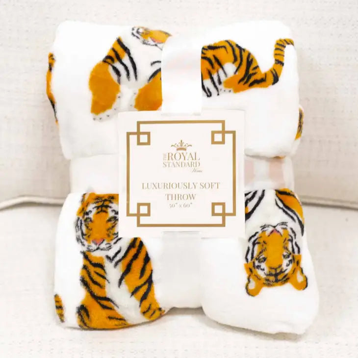 Tiger Plush Throw Blanket - Bloom and Petal