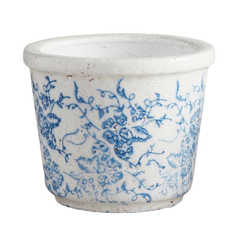 Small Vintage Blue Pot - Bloom and Petal