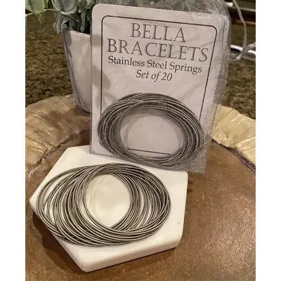 Bella Silver Guitar String Stackable Stretch Bracelets - Bloom and Petal