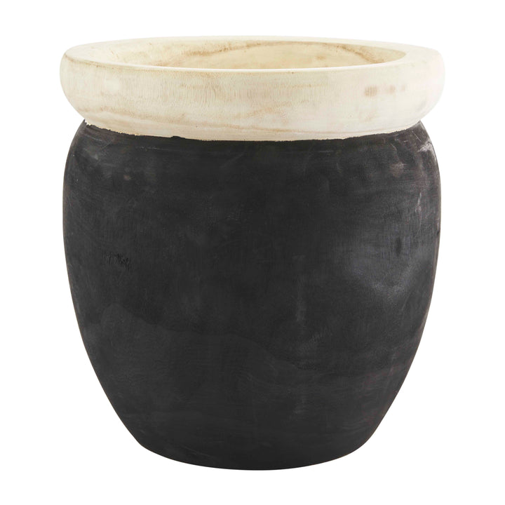 Black Paulownia Beaded Pot