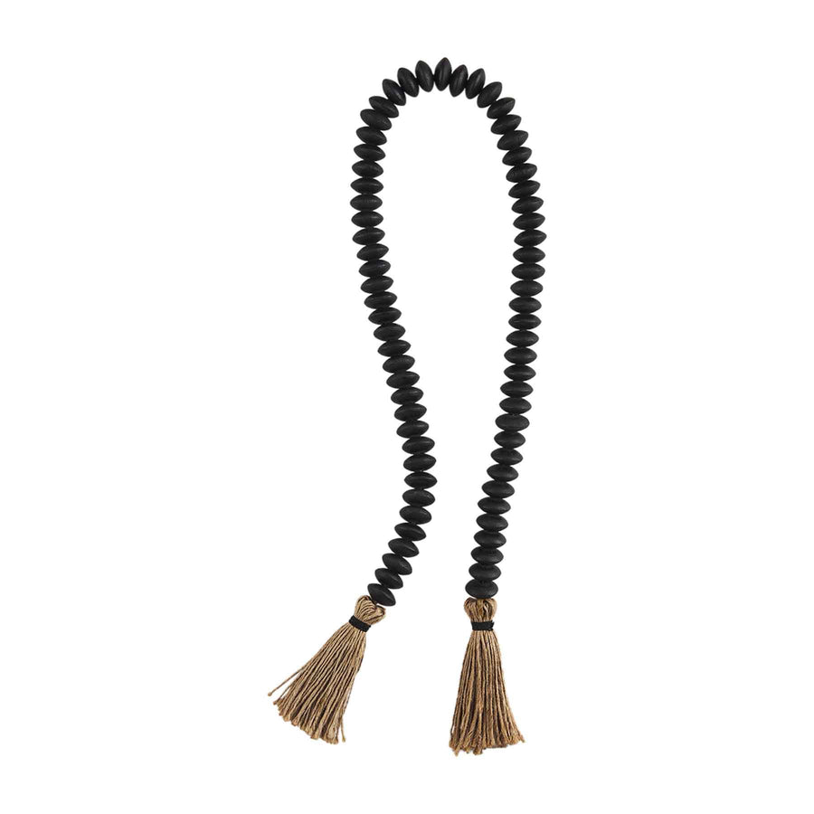 Black Decor Beads with Tassel - Bloom and Petal