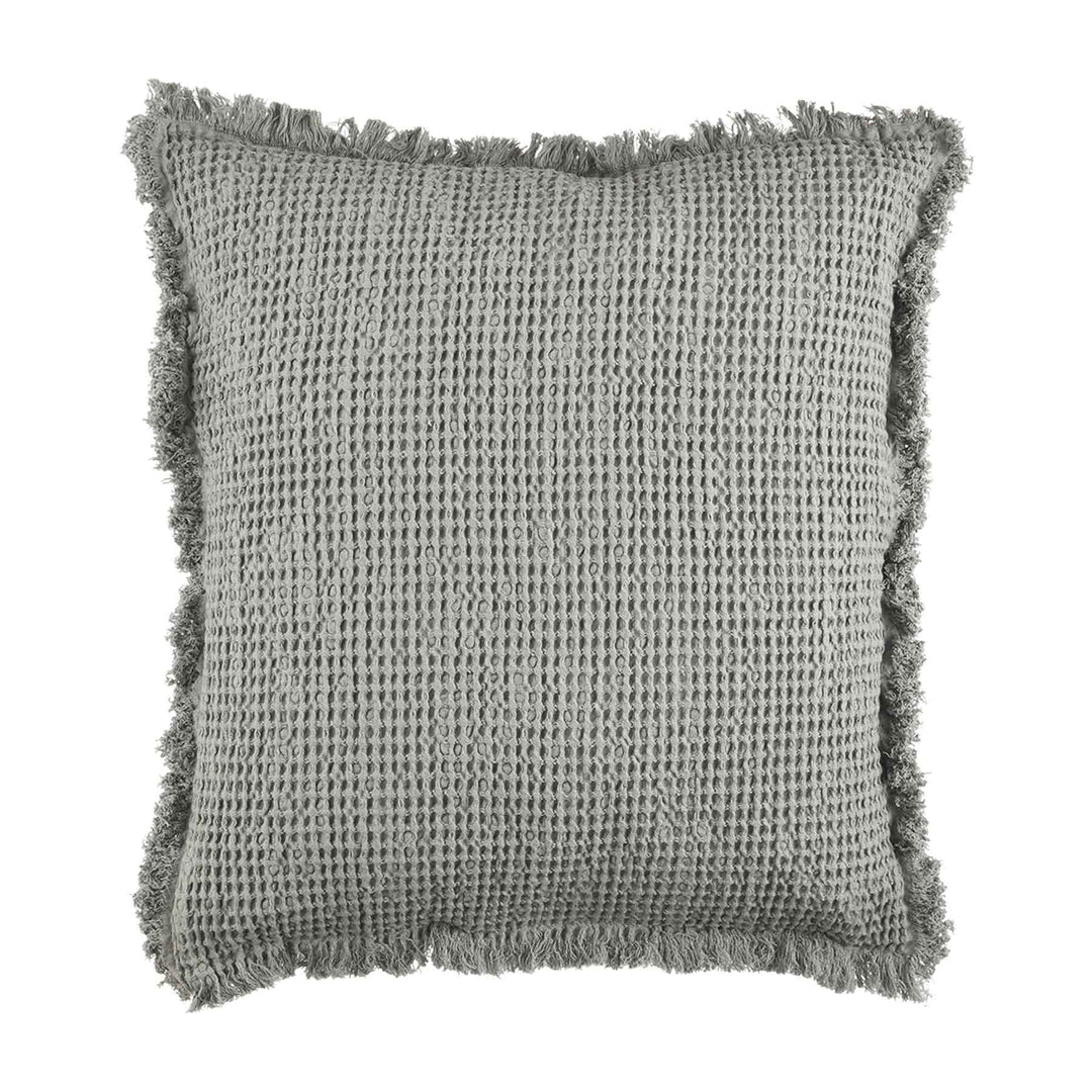 Gray Waffle Weave Pillow - Bloom and Petal