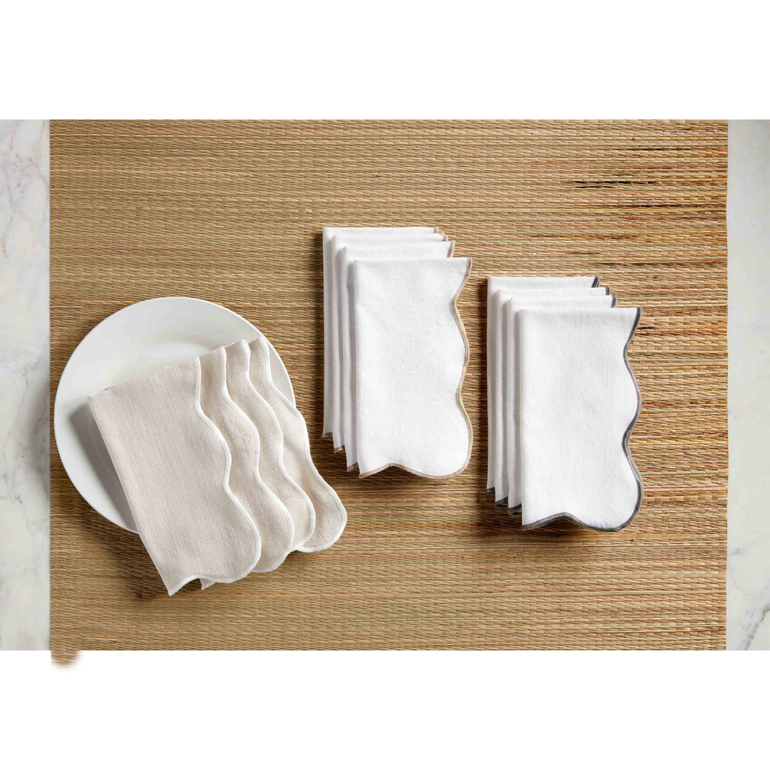 White Scallop Napkin Set - Bloom and Petal