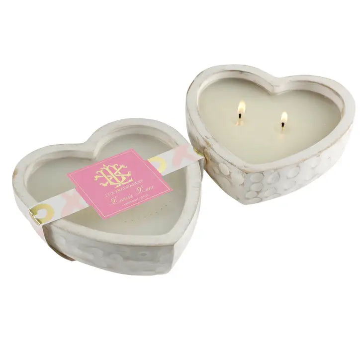 Lux White Heart Lover's Lane Candle 9oz.