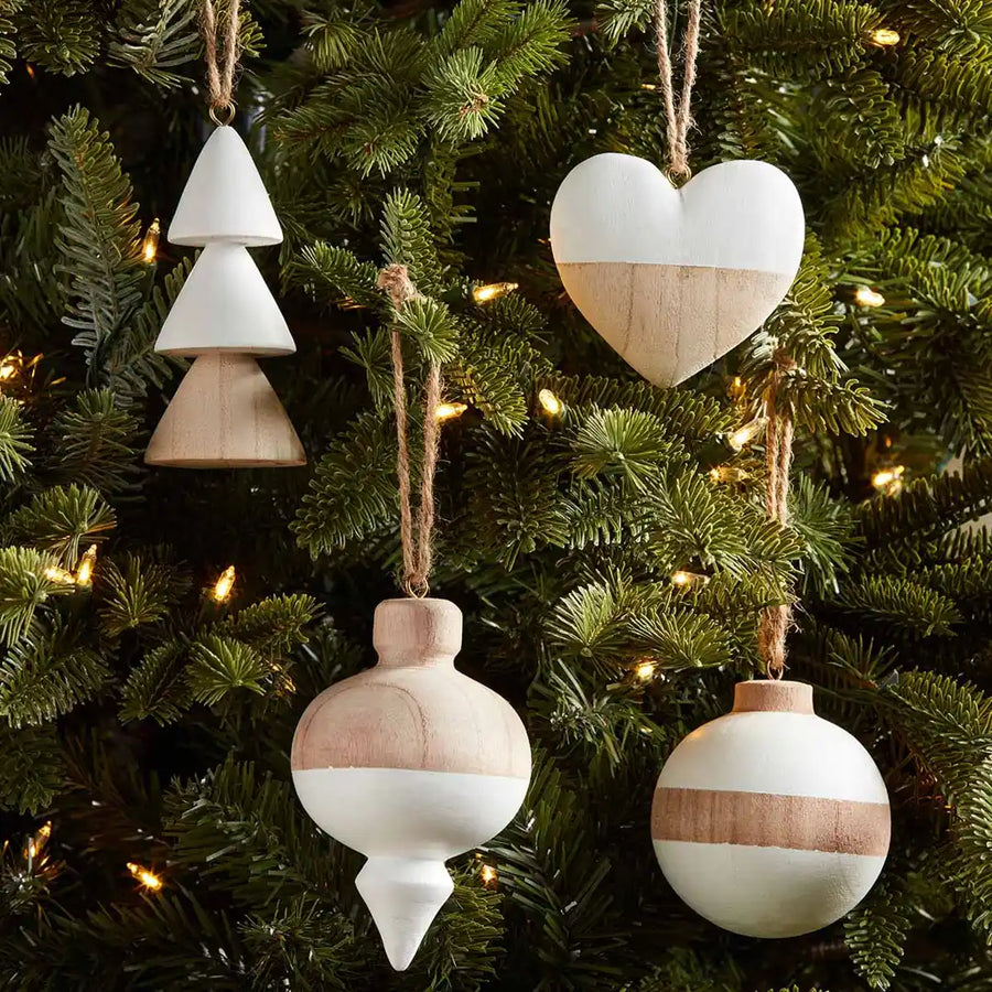 Mudpie Paulowina Wood Ornaments
